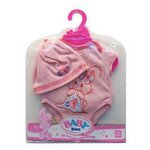 Одежда для кукол: боди (розовый цвет) в наборе с шапочкой - изображение