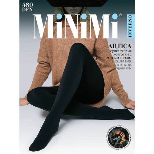 Колготки  MiNiMi Колготки MINIMI ARTICA 480 (ворс) (NERO, S/M), 480 den, утепленные, с ластовицей, без шортиков, размер 4-5, черный