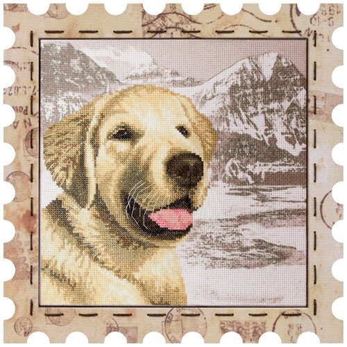 фото Набор для вышивания ко №01 марка 4021"лабрадор" 24 х 24 см nova sloboda