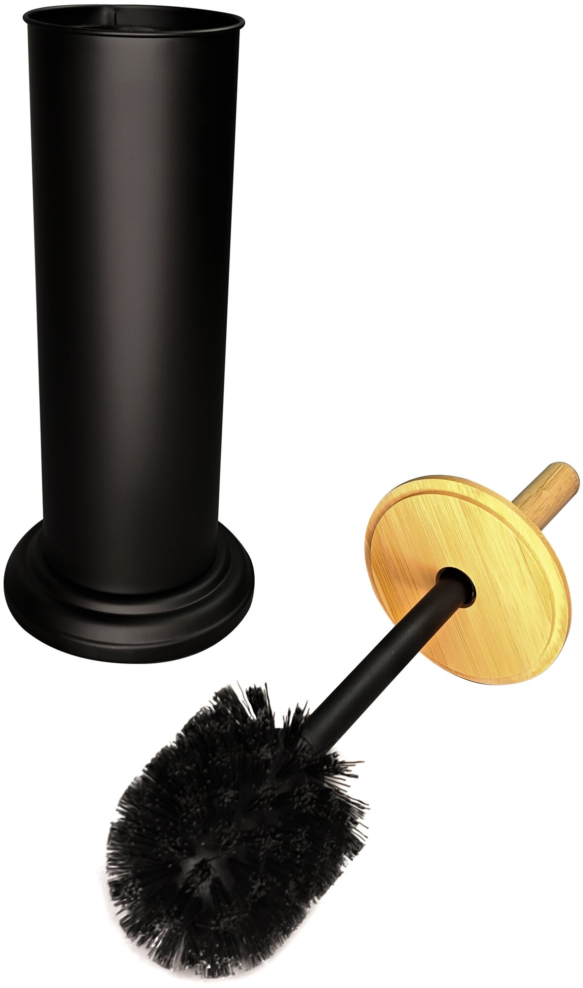 гарнитур для туалета MySpace SW6613BLB металл/бамбук/пластик черный My space - фото №3