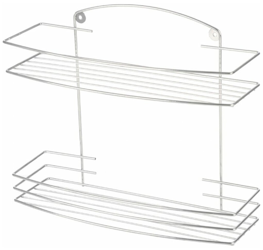 фото Полка настенная двухъярусная Lecco 27*35*13 см хром