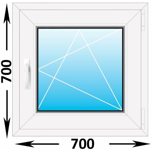 Пластиковое окно MELKE Lite 60 одностворчатое 700x700, с однокамерным энергосберегающим стеклопакетом (ширина Х высота) (700Х700)