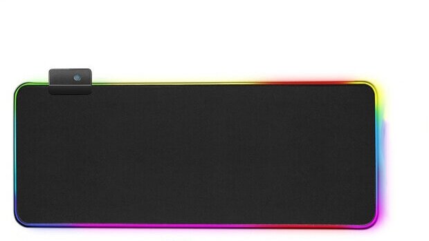 Коврик для мыши, Игровой коврик для мыши 80х30 см Ms-wt-5 RGB 7 цветов, черный