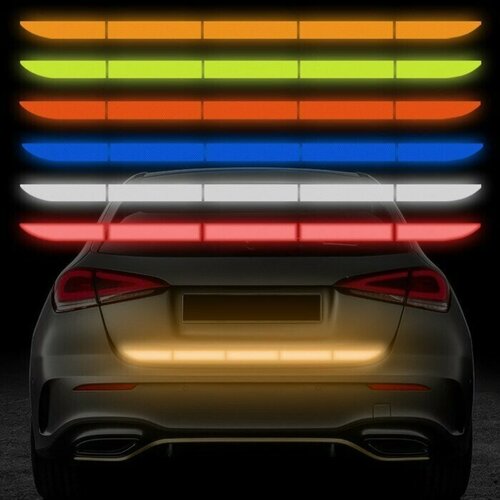 Наклейка светоотражающая 91х35 см на кузов авто белый 531₽