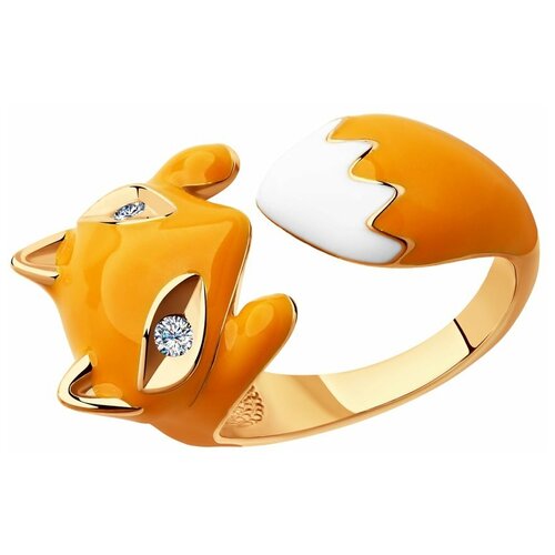 фото Sokolov позолоченное кольцо в виде лисы 93010511, размер 18