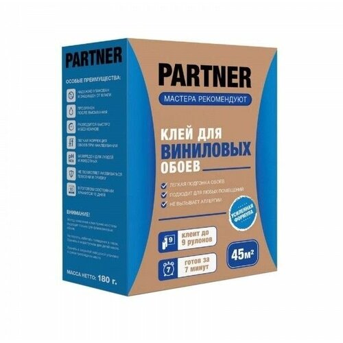 Обойный клей для виниловых обоев Partner 180г