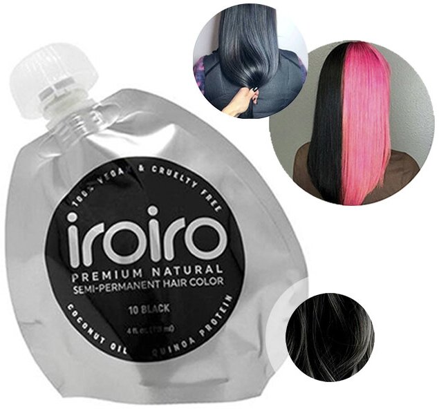 Семи-перманентный краситель для волос iroiro 10 BLACK / Черный 118 мл