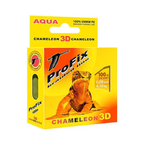 AQUA Плетеный шнур AQUA PROFIX Chameleon 3D 100m desert, 0.12mm