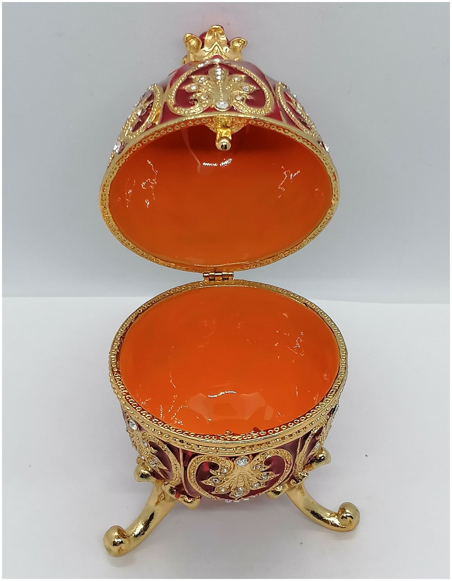 Яйцо Фаберже 4977 с короной красное — фото 1