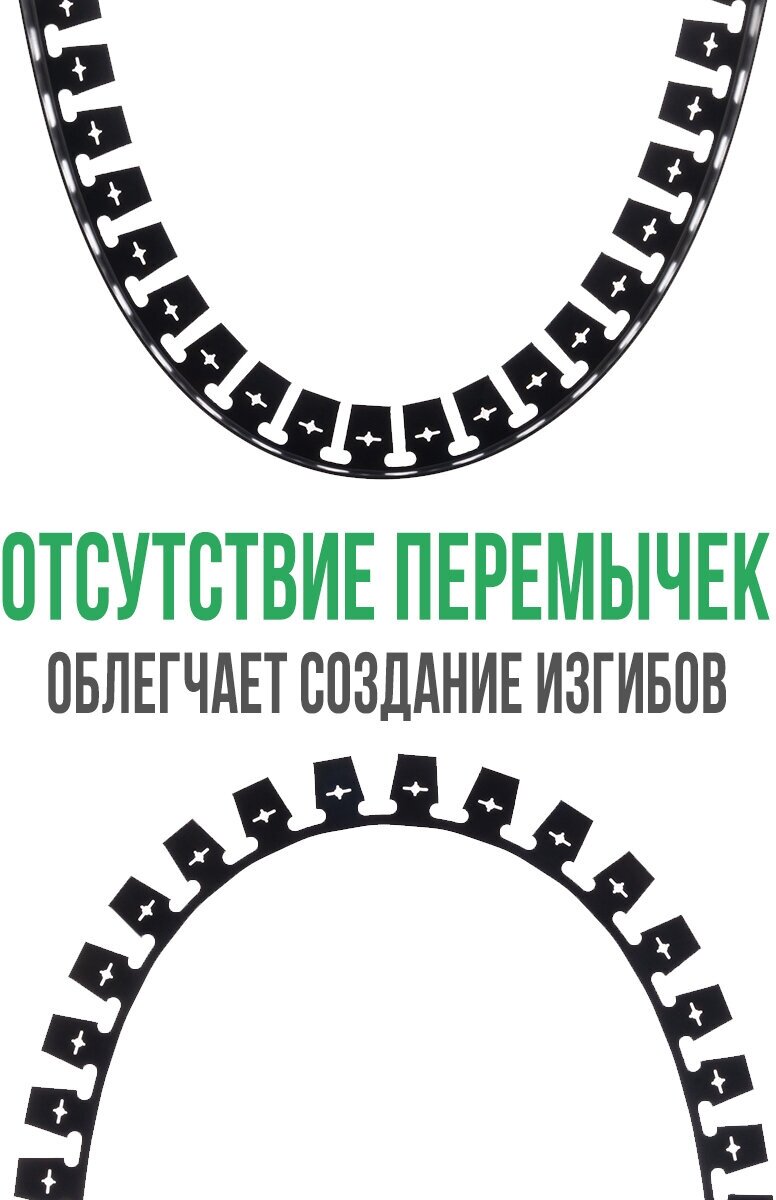 Пластиковый бордюр Стафф 2000*80 мм ГеоПластБорд комплект 10 штук + 60 кольев, черный - фотография № 4