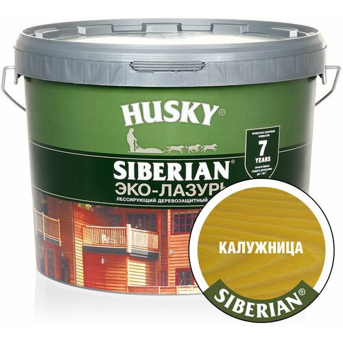 HUSKY SIBERIAN Эко-Лазурь для дерева полуматовая калужница(2.5л) husky siberian эко лазурь для дерева полуматовая калужница сосна 2 5л