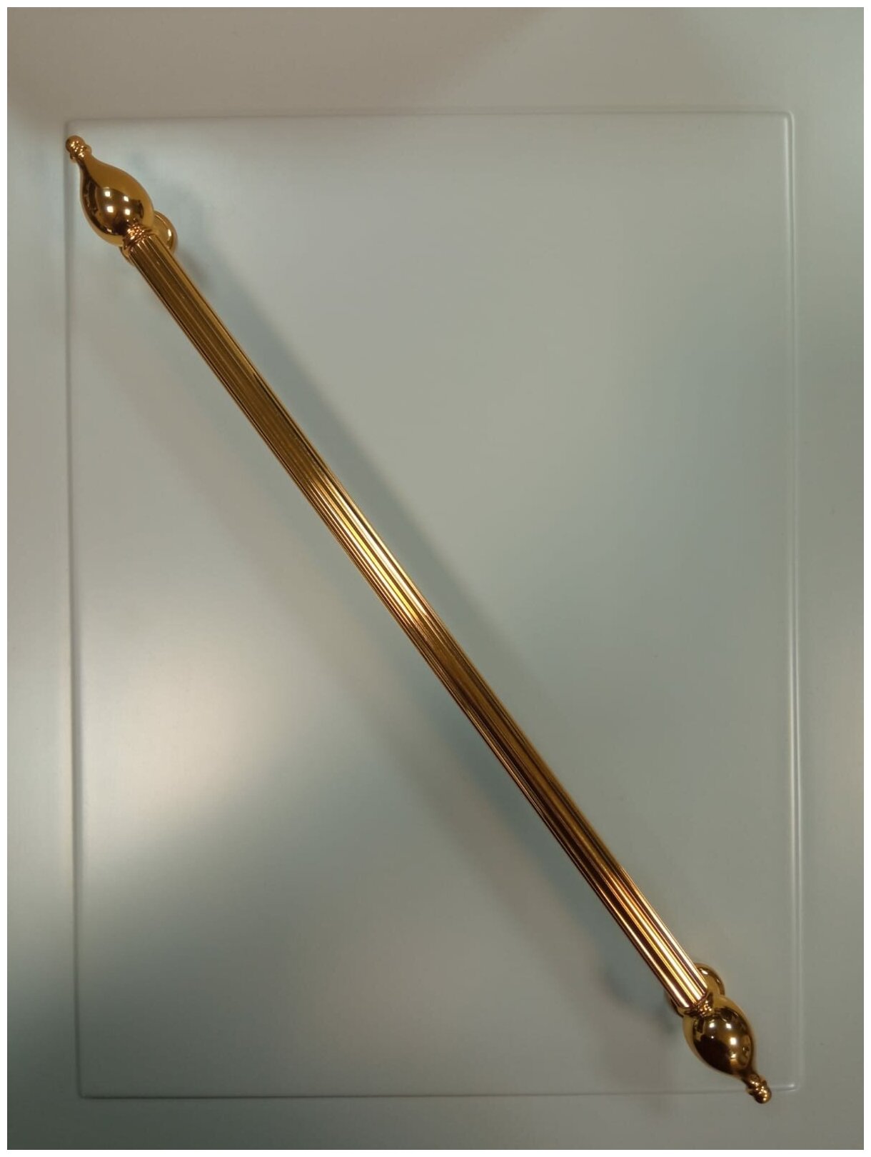 Ручка скоба современная классика, глянцевое золото 320 мм - фотография № 4