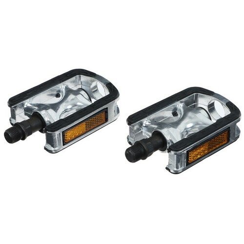 фото Педали 9/16, c подшипником, цвет серебристый/черный top market