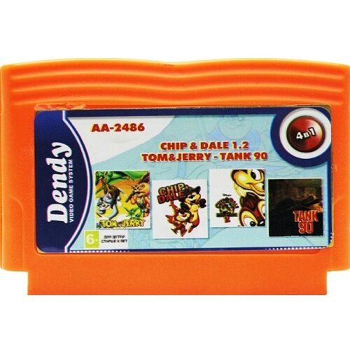 Сборник игр 4 в 1 AA-2486 CHIP and DALE 1+2+TOM and JERRY+TANK 90 (8 bit) английский язык