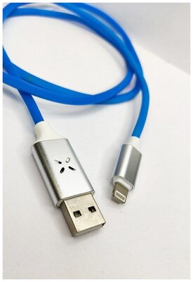 Кабель зарядки USB Lightning светящийся гибкий силиконовый цветомузыка iPhone
