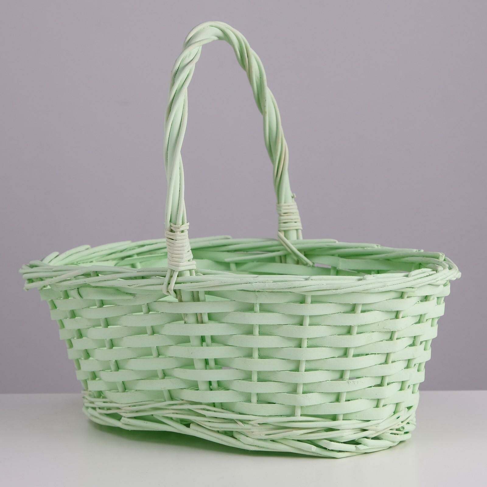 Корзина плетёная ива 30×21×12×25 см светло-салатовый