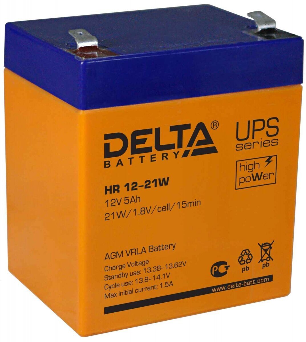 Аккумуляторная батарея Delta HR 12-80W (12V / 20Ah)