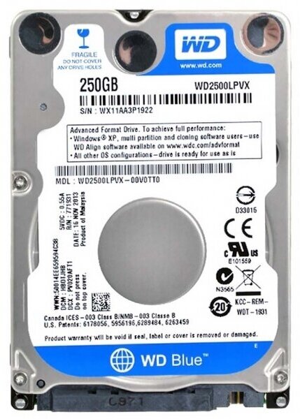 Жесткий Диск Western Digital WD2500LPVX 250Gb SATAIII 2,5" HDD