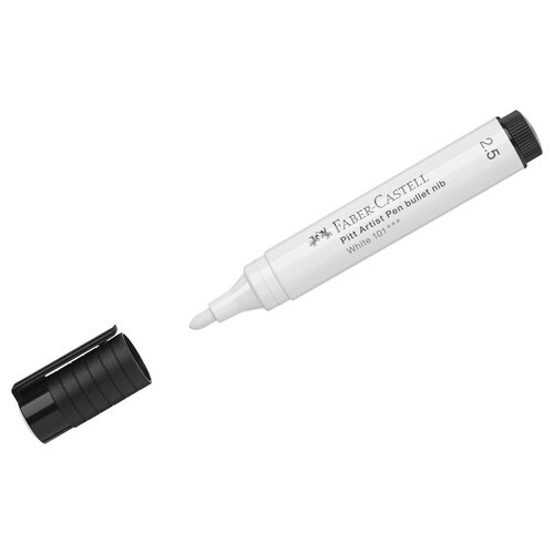 Ручка капиллярная Faber-Castell Pitt Artist Pen Bullet Nib белая, 2.5 мм