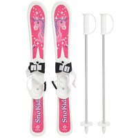 Детские лыжи Hamax Sno Kids Children's Skis With Poles Pink Pony Design