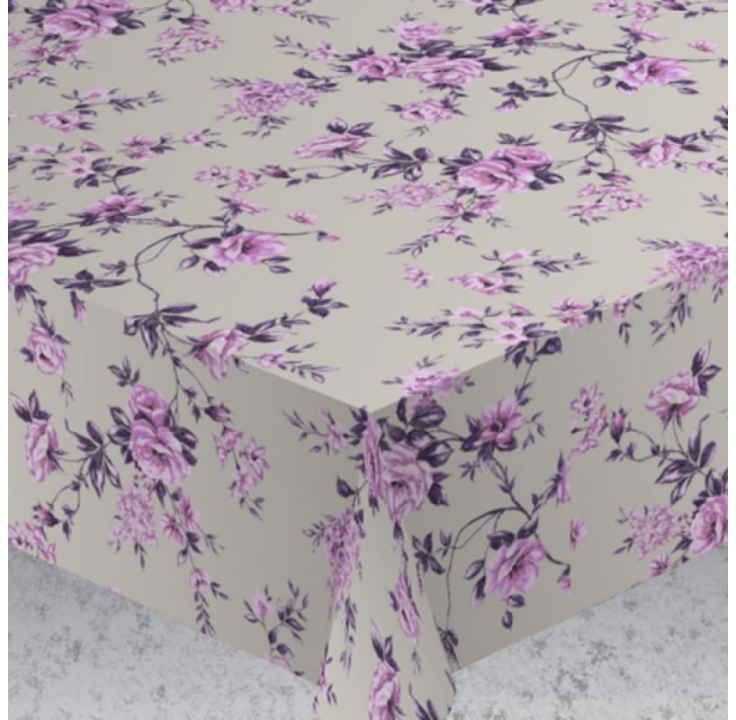 Скатерть термостойкая влагоотталкивающая ALBA Вальс цветов 140х120 см цвет фиолетовый