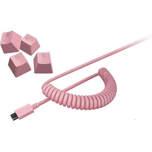 Колпачки и кабель клавиатуры Razer PBT Keycap + Coiled Cable Upgrade Set, Quartz Pink (US/UK) RC21-01491000-R3M1 134 keys set dreaming girl theme pbt dye subbed keycap for mx switch fl980 mechanical keyboard gmk keycap cherry profile key cap