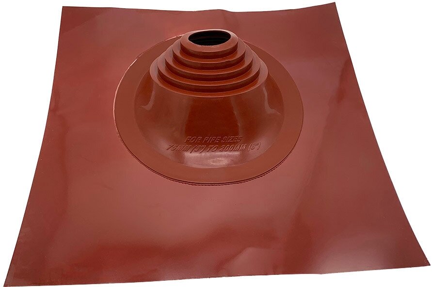 фото Проходка кровельная КМ 505х505 мм для дымоходов d75-200 мм красный силикон