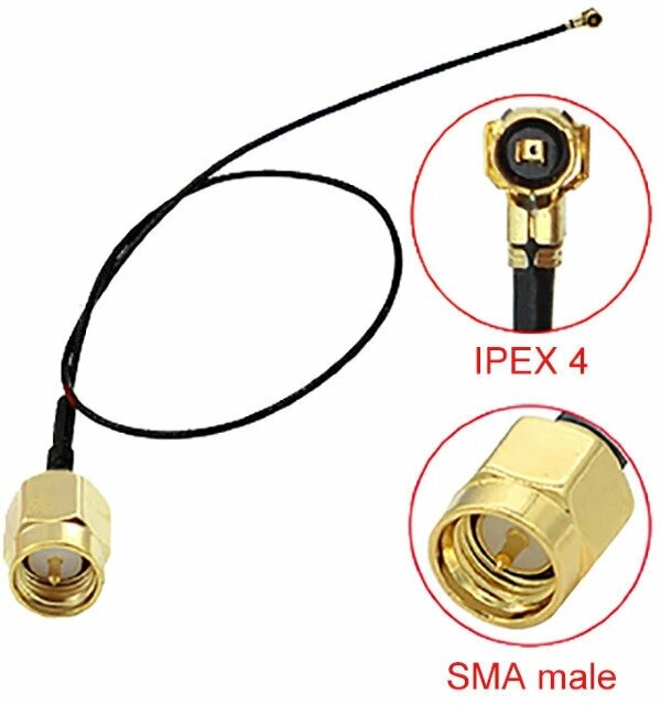 Адаптер для модема (пигтейл) IPEX4-SMA (male) кабель RF0,81
