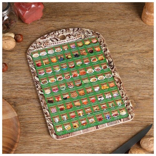 фото Доска разделочная сувенирная "калорийность 2", 19,5×27,5 см mikimarket