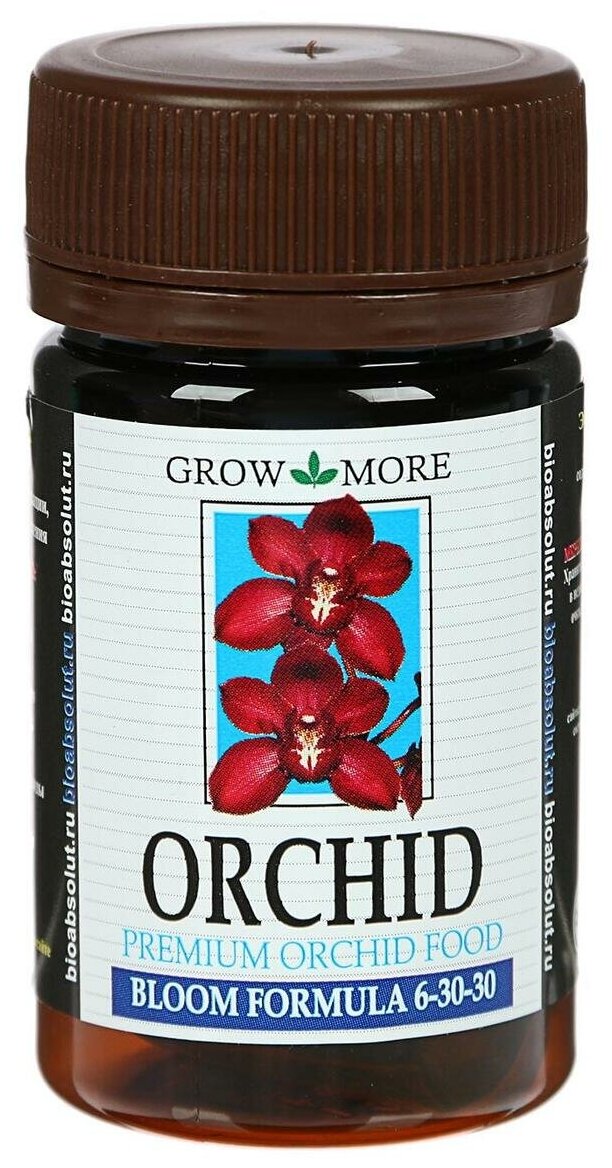 Удобрение GROW MORE подкормка для орхидей ORCHID 6-30-30, 25 мл - фотография № 2