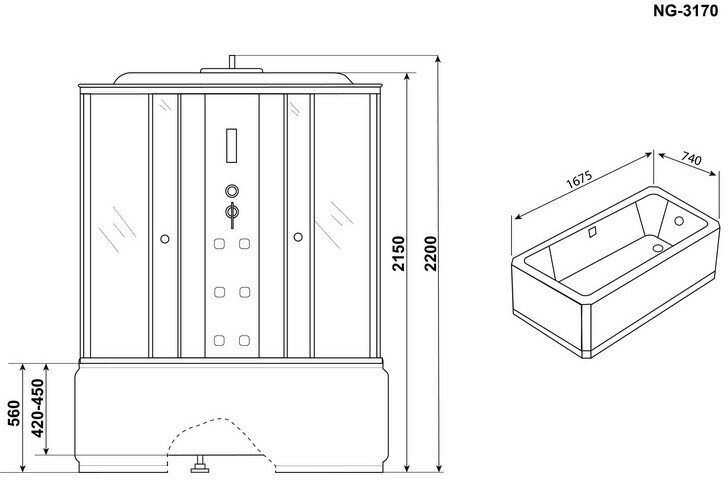 Душевая кабина Niagara NG-3170-01 - фото №17