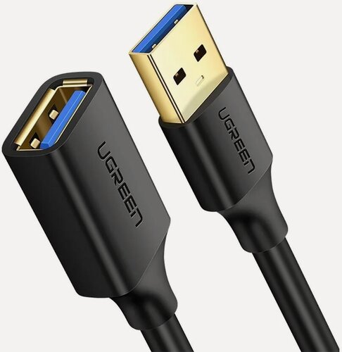 Изображение товара Кабель Ugreen USB 3.0 Extension Male Cable, 3 м, черный (30127)