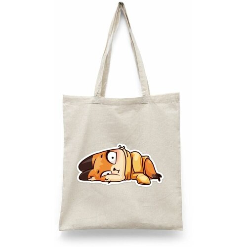 фото Сумка-шоппер унисекс каждому своё "стикер вк/кот/лиса" черная