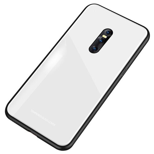 фото Чехол-бампер mypads для nokia x6 / nokia 6.1 plus стеклянный из закаленного стекла с эффектом градиент зеркальный блестящий переливающийся белый