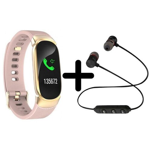 Умные часы BandRate Smart BRSQW1616PP-SET1 с беспроводными наушниками мониторингом сна секундомером 565000₽