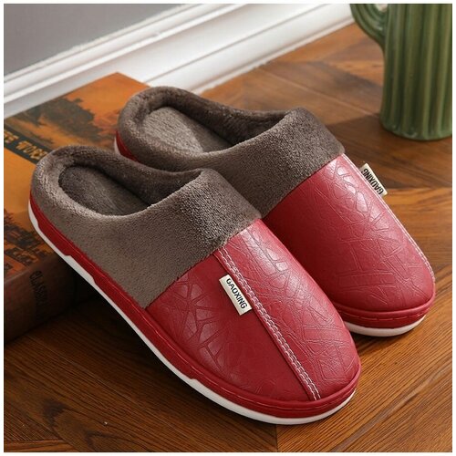 Тапочки  house-slippers-1-red36-37, утепленная, водонепроницаемые, нескользящая подошва, размер 36/37, красный