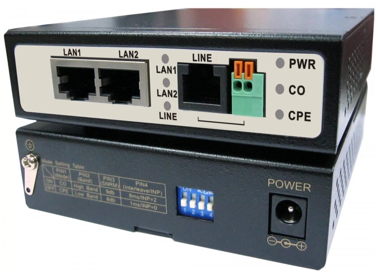 OSNOVO Удлинитель Ethernet (VDSL) на 2 порта до 3000м (необходимо 2 устройства)