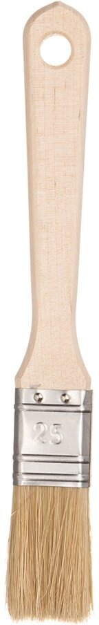 Кисть плоская натуральная щетина Wenzo Wood 25х12 мм для эмалей и лаков на алкидной основе — фото 2
