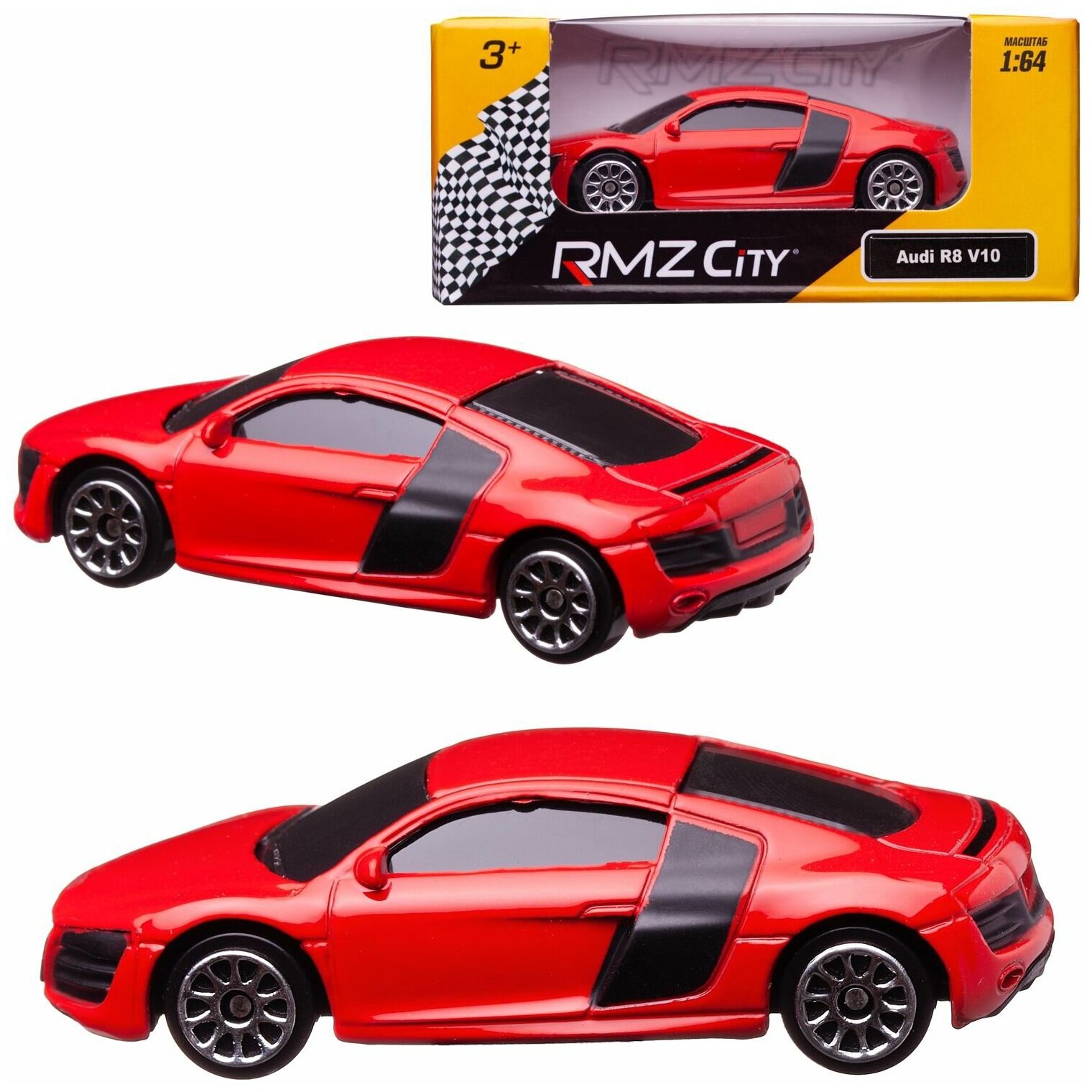 Машинка металлическая Uni-Fortune RMZ City 1:64 Audi R8 V10, без механизмов, (красный)