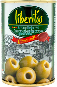 Оливки зеленые LIBERITAS б/к, ж/б 425 мл