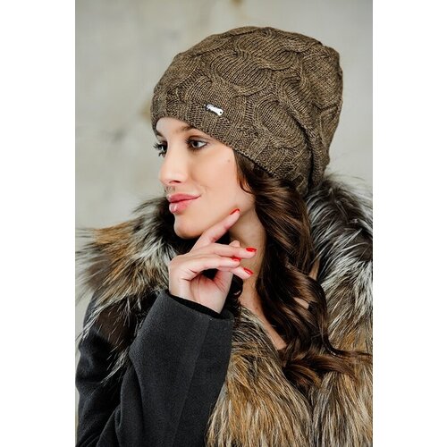 фото Шапка gulyann, размер 54-58, бежевый