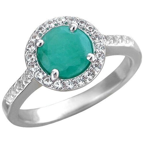 фото Эстет кольцо с изумрудом и топазами из серебра с27к5500484emt, размер 16.5