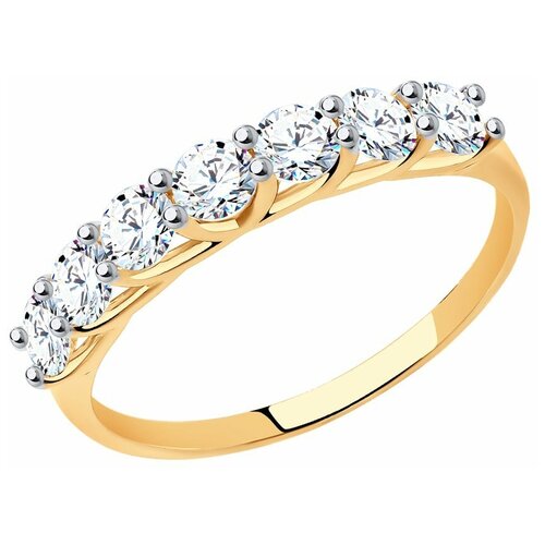 фото Sokolov кольцо из золота с фианитами 017052, размер 18.5