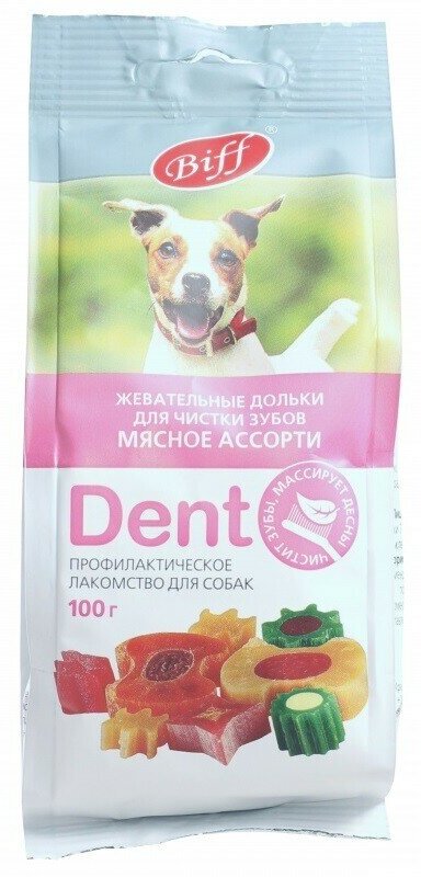 Жевательные дольки Dent мясное ассорти Титбит 100г