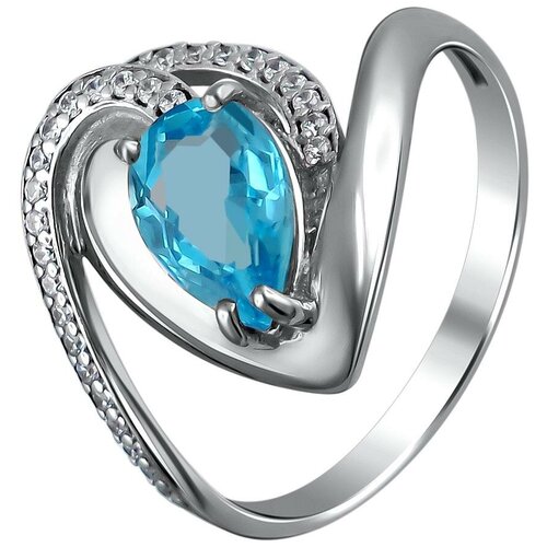 фото Эстет кольцо с топазом и фианитами из серебра 48к3579105, размер 18.5