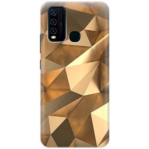 фото Ультратонкий силиконовый чехол-накладка для vivo y30 с принтом "бронзовые грани" gosso