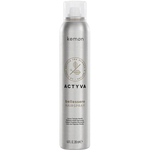 Kemon Быстросохнущий лак Actyva Bellessere Hairspray Velian, 200 мл ночная маска для волос kemon actyva bellessere night treatment velian 125 мл