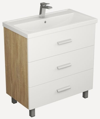 Изображение товара Тумба Гарда 80 белый/дуб сонома под ум-к Фостер 80 см