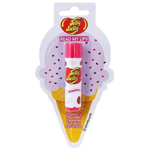 Бальзам для губ `JELLY BELLY` STRAWBERRY ICE CREAM 4 г