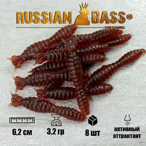 Силиконовые приманки Russian Bass -Ягоза 24 62мм 8 штуп цвет 022 активный аттрактант 190₽